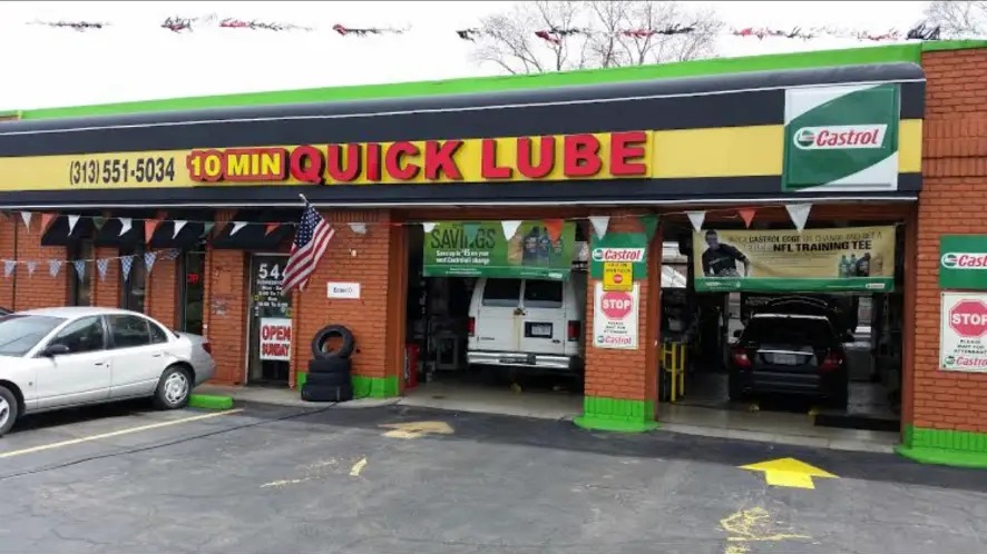 The 10 Minute Quick Lube service bays on Telegraph Road